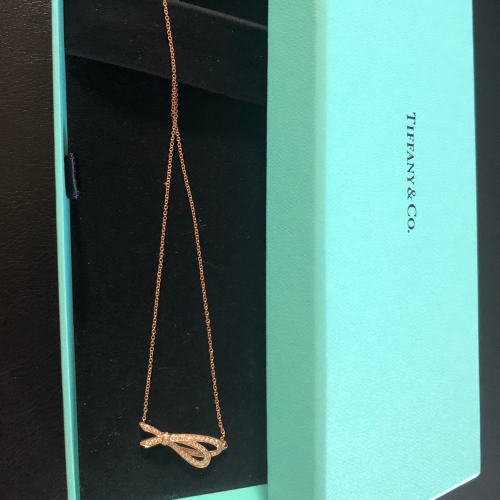 Tiffany Bow Ribbon Pendant Necklace
